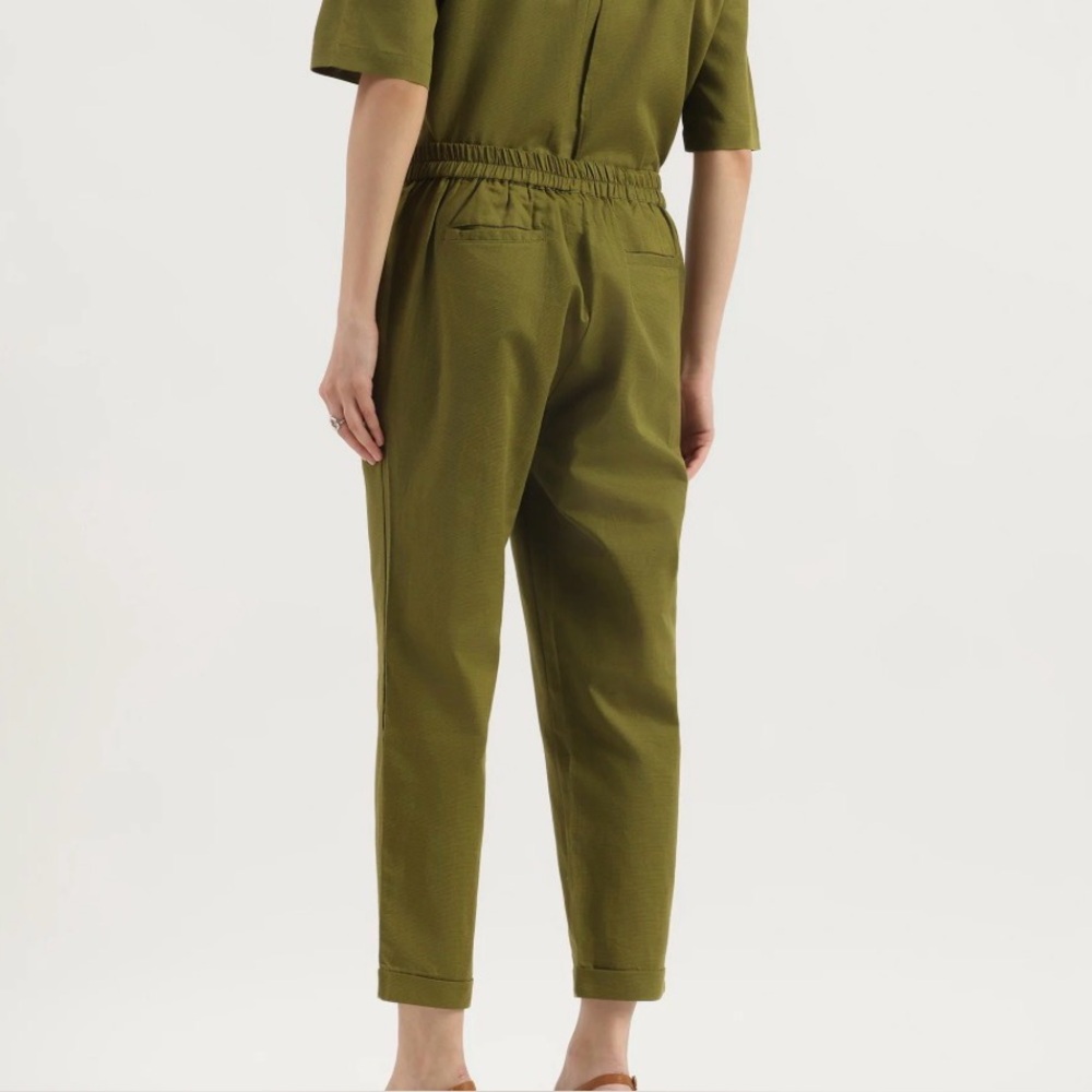 United Colors Of Benetton Olive Green Straight Leg Pants